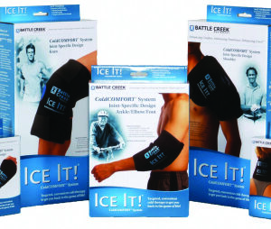 Cold Pack with Wrap Ice It! MaxCOMFORT System Wrist 4-1/2 X 7 Inch Fabric / Foam / Vinyl / Gel Reusable