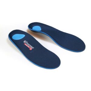 Orthotic Insole Powerstep ProTech Full Length EVA / Polyester / Polypropylene / Poron Female 5 to 5-1/2 / Male 3 to 3-1/2 Black / Blue