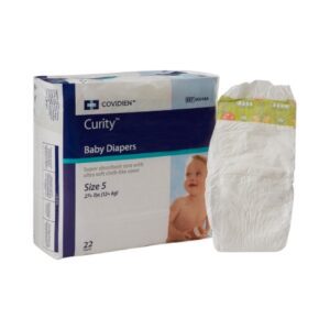 Unisex Baby Diaper Cardinal Health Wings Size 5 / X-Large Disposable Heavy Absorbency