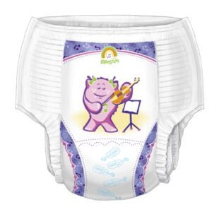 Female Toddler Training Pants Cardinal Health Wings Pull On with Tear Away Seams Size 4T to 5T Disposable Heavy Absorbency
