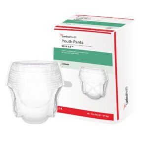 Unisex Youth Absorbent Underwear Cardinal Health Wings Pull On with Tear Away Seams Large / X-Large Disposable Heavy Absorbency