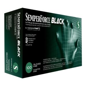 Exam Glove Semperforce Black Small NonSterile Nitrile Standard Cuff Length Textured Fingertips Black Fentanyl Tested