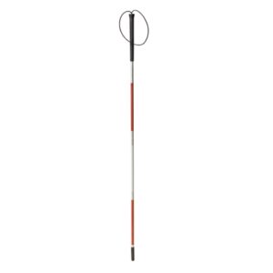 Folding Cane For The Blind drive Aluminum 45-3/4 Inch Height White / Red