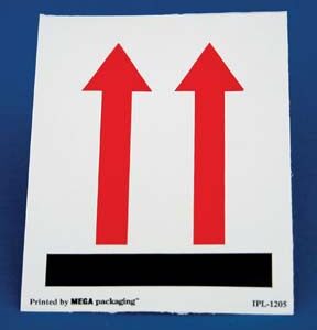 Pre-Printed Label Auxiliary Label Black / Gray Paper Double Up Arrow Red 3 X 4 Inch
