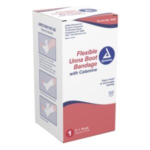 Unna Boot Dynarex Zinc Oxide / Calamine 4 Inch X 10 Yard