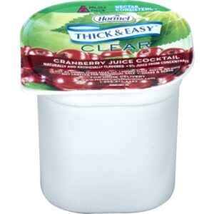 Thickened Beverage Thick & Easy 4 oz. Portion Cup Cranberry Juice Cocktail Flavor Liquid IDDSI Level 2 Mildly Thick