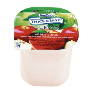 Thickened Beverage Thick & Easy 4 oz. Portion Cup Apple Flavor Liquid IDDSI Level 2 Mildly Thick