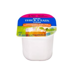 Thickened Beverage Thick & Easy 4 oz. Portion Cup Iced Tea with Lemon Flavor Liquid IDDSI Level 2 Mildly Thick