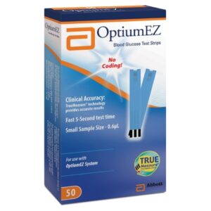 Blood Glucose Test Strips Optium EZ 50 Strips per Pack
