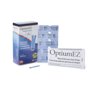 Blood Glucose Test Strips Optium EZ 100 Strips per Pack