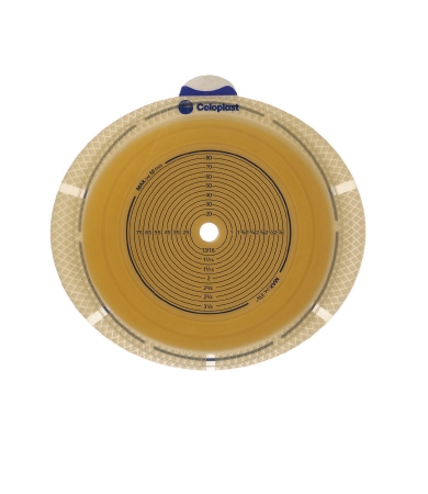 Ostomy Barrier Sensura Flex Trim to Fit, Standard Wear Double Layer Adhesive 70 mm Flange Yellow Code System 5/8 to 2-1/8 Inch Opening