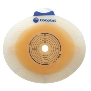 Ostomy Barrier SenSura Click Xpro Trim to Fit, Extended Wear Double Layer Adhesive 70 mm Flange Yellow Code System 3/8-2-1/2 Inch Opening