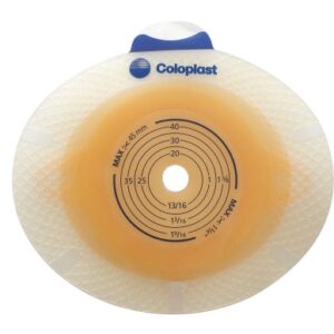 Ostomy Barrier SenSura Click Trim to Fit, Standard Wear Double Layer Adhesive 70 mm Flange Yellow Code System 5/8-2-1/16 Inch Opening