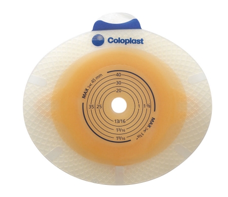 Ostomy Barrier SenSura Click Trim to Fit, Standard Wear Double Layer Adhesive 70 mm Flange Yellow Code System 5/8-2-1/16 Inch Opening