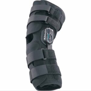 Knee Brace DonJoy Playmaker Standard X-Small Pull-On / Hook and Loop Strap Closure 13 to 15-1/2 Inch Thigh Circumference / 12 to 13 Inch Knee Center Circumference / 10 to 12 Inch Calf Circumference Left or Right Knee