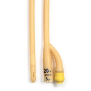 Foley Catheter 2-Way Standard Tip 5 cc Balloon 20 Fr. Silicone Coated Latex