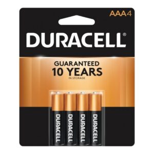 Alkaline Battery Duracell Coppertop AAA Cell 1.5V Disposable 4 Pack