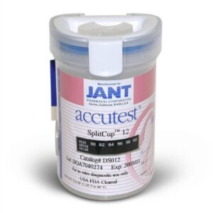 Drugs of Abuse Test Kit Accutest Splitcup AMP, BAR, BZO, COC, mAMP/MET, MDMA, MTD, OPI, OXY, PCP, PPX, THC 25 Tests CLIA Non-Waived