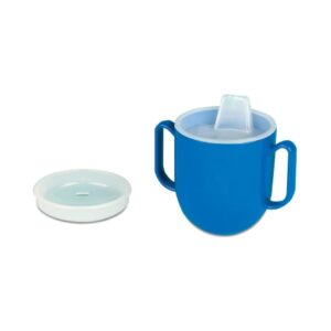 Spillproof Drinking Cup Ableware 6.5 oz. Blue Plastic Reusable