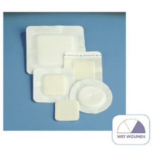 Foam Dressing Polyderm Border 4 Inch Diameter With Border Without Film Backing Nonadhesive Fenestrated Round Sterile