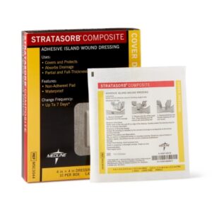 Composite Dressing Stratasorb 4 X 4 Inch Rectangle Sterile Waterproof Film Backing