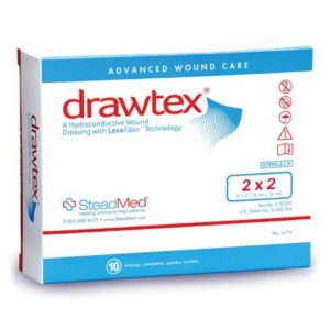 Hydroconductive Wound Dressing Drawtex 2 X 2 Inch Square