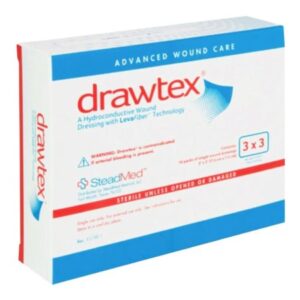 Hydroconductive Wound Dressing Drawtex 3 X 3 Inch Square
