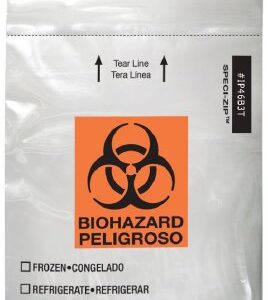 Specimen Transport Bag with Document Pouch Speci-Zip 4 X 6 Inch Zip Closure Biohazard Symbol / Storage Instructions NonSterile