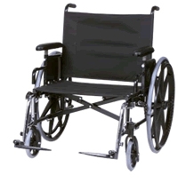 Bariatric Wheelchair Regency XL 2002 Desk Length Arm Swing-Away Elevating Legrest Black Upholstery 24 Inch Seat Width Adult 600 lbs. Weight Capacity