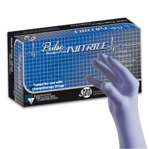 Exam Glove Pulse Nitrile X-Large NonSterile Nitrile Standard Cuff Length Textured Fingertips Aqua Blue Chemo Tested / Fentanyl Tested