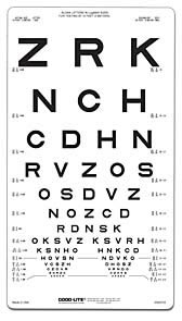 Eye Chart Good-Lite 10 Foot Distance Acuity Test