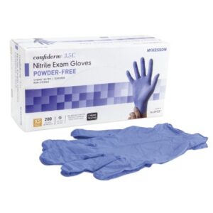 Exam Glove McKesson Confiderm 3.5C X-Small NonSterile Nitrile Standard Cuff Length Textured Fingertips Blue Chemo Tested