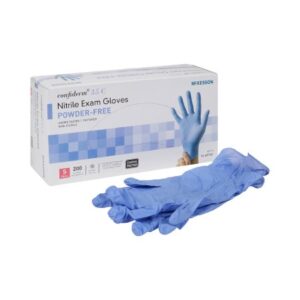 Exam Glove McKesson Confiderm 3.5C Small NonSterile Nitrile Standard Cuff Length Textured Fingertips Blue Chemo Tested