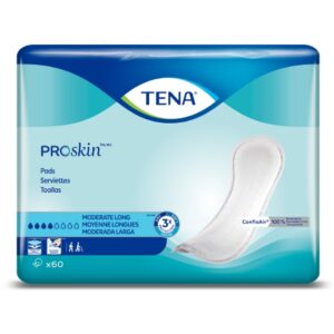 Bladder Control Pad TENA ProSkin Moderate Long 12 Inch Length Moderate Absorbency Dry-Fast Core One Size Fits Most
