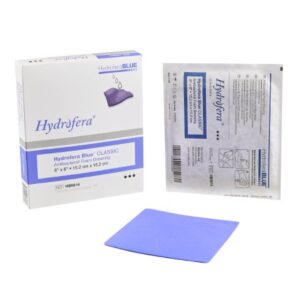 Antibacterial Foam Dressing Hydrofera BLUE Classic 6 X 6 Inch Without Border Without Film Backing Nonadhesive Square Sterile