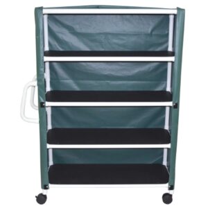 Linen Cart with Cover 4 Shelves 175 lbs. per Shelf Weight Capacity PVC 4 Inch Twin Casters
