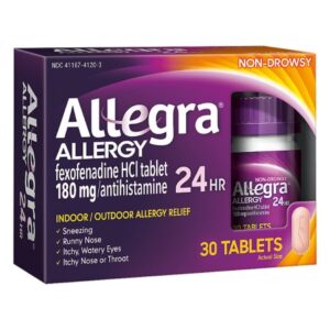Allergy Relief Allegra 180 mg Strength Tablet 30 per Box