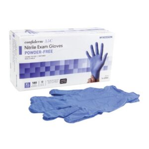 Exam Glove McKesson Confiderm 3.5C X-Large NonSterile Nitrile Standard Cuff Length Textured Fingertips Blue Chemo Tested