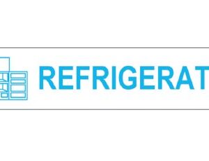 Pre-Printed Label Indeed Auxiliary Label White Paper REFRIGERATE Blue Temperature Control 3/8 X 1-5/8 Inch
