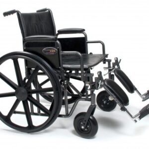 Bariatric Wheelchair Traveler HD Heavy Duty Dual Axle Desk Length Arm Swing-Away Footrest Black Upholstery 20 Inch Seat Width Adult 500 lbs. Weight Capacity