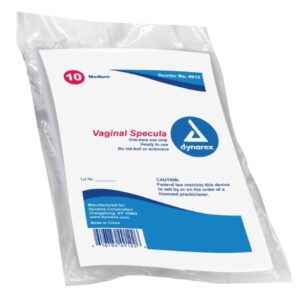 Vaginal Speculum dynarex Graves NonSterile Office Grade Polystyrene Medium Double Blade Duckbill Disposable Without Light Source Capability