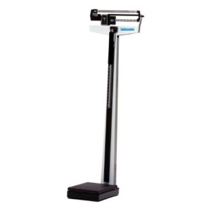 Physician Scale with Height Rod Health O Meter Balance Beam Display 500 lbs. / 227 kg Capacity Black / White Analog