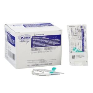 K-Shield Advantage Blood Collection Set 21 Gauge 3/4 Inch Needle Length Safety Needle 12 Inch Tubing Sterile