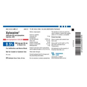 Xylocaine with Epinephrine Lidocaine HCl / Epinephrine 0.5% – 1:200,000 Injection 50 mL