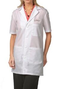 Lab Coat White Medium Hip Length 65% Polyester / 35% Cotton Reusable
