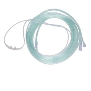 ETCO2 Nasal Sampling Cannula with O2 Delivery Salter-Style Adult Curved Prong / NonFlared Tip 13 Foot O2 / 13 Foot CO2 Line