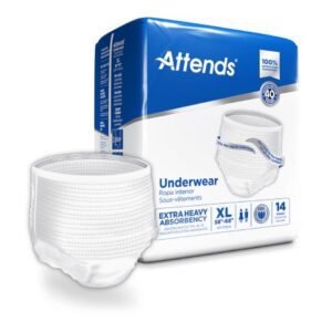 Unisex Adult Absorbent Underwear Attends Care Pull On with Tear Away Seams X-Large Disposable Heavy Absorbency
