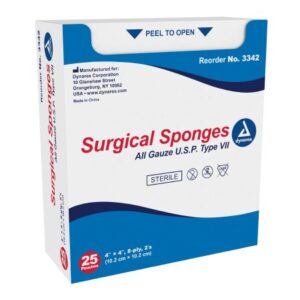 Gauze Sponge Dynarex 4 X 4 Inch 8-Ply Sterile 2 per Pack