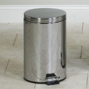 Trash Can 13 Quart / 3.25 gal. Silver Stainless Steel Round