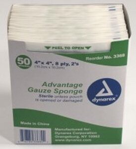Gauze Sponge Advantage 4 X 4 Inch 8-Ply Sterile 2 per Pack